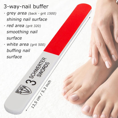- Sapphire Metal Nail File Set 2 Pieces with 1 PIECE 3-Way Nail Buffer – Nail Care Made in Solingen/Germany