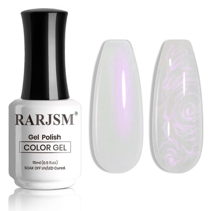 Transform Your Nails with RARJSM Pearl Gel Nail Polish - Iridescent Purple Glitter for Stunning Mermaid Manicures