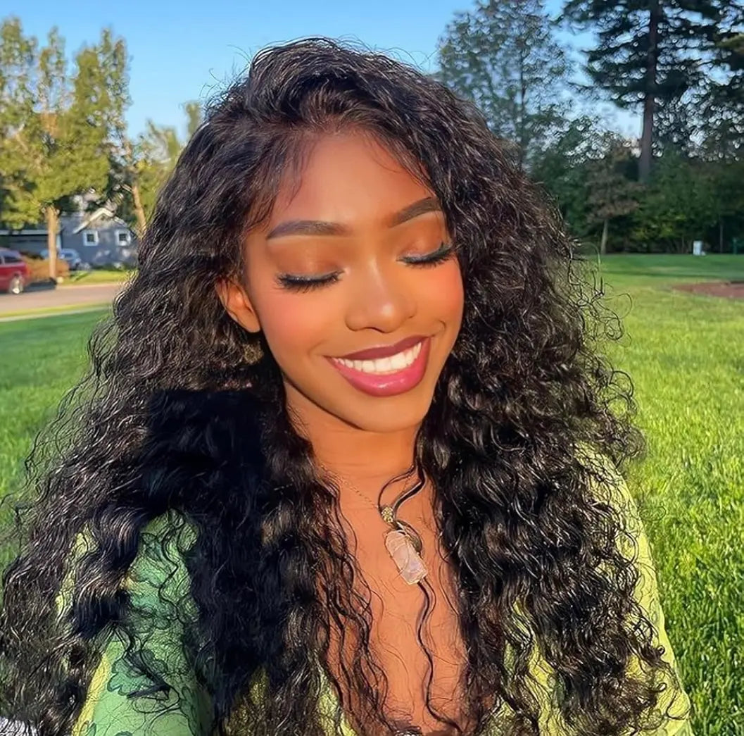 Urody 220% Density Curly Human Hair Wigs - HD Transparent 13X6 Lace Front for a Natural Look