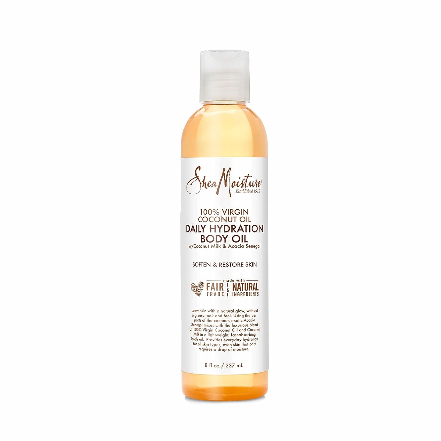 Experience Luxurious Hydration with SheaMoisture Virgin Coconut Oil Daily Body Oil - Paraben Free 8 Oz for Soft, Glowing Skin