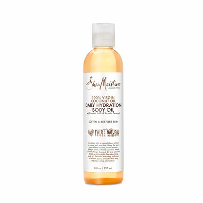 Experience Luxurious Hydration with SheaMoisture Virgin Coconut Oil Daily Body Oil - Paraben Free 8 Oz for Soft, Glowing Skin