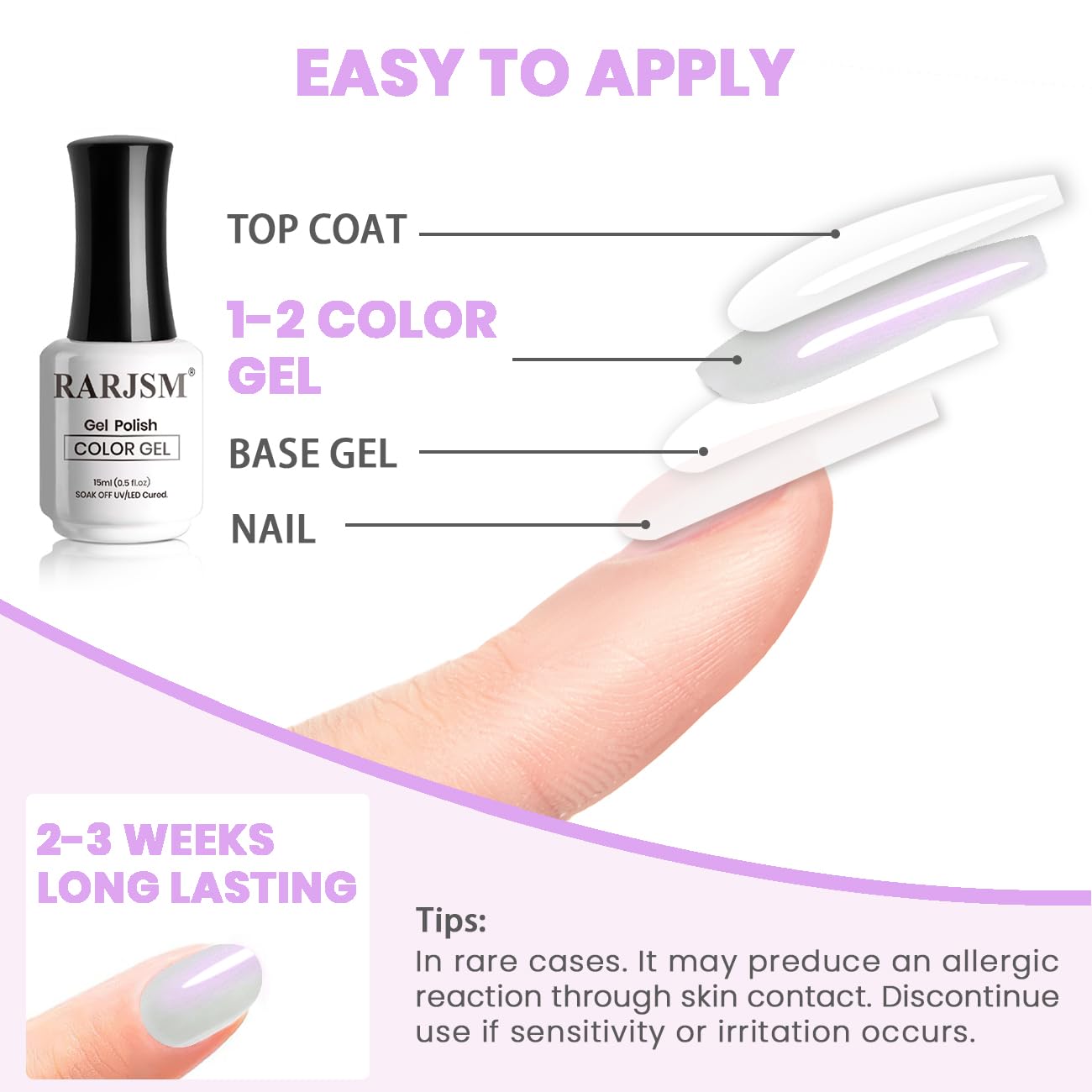 Transform Your Nails with RARJSM Pearl Gel Nail Polish - Iridescent Purple Glitter for Stunning Mermaid Manicures