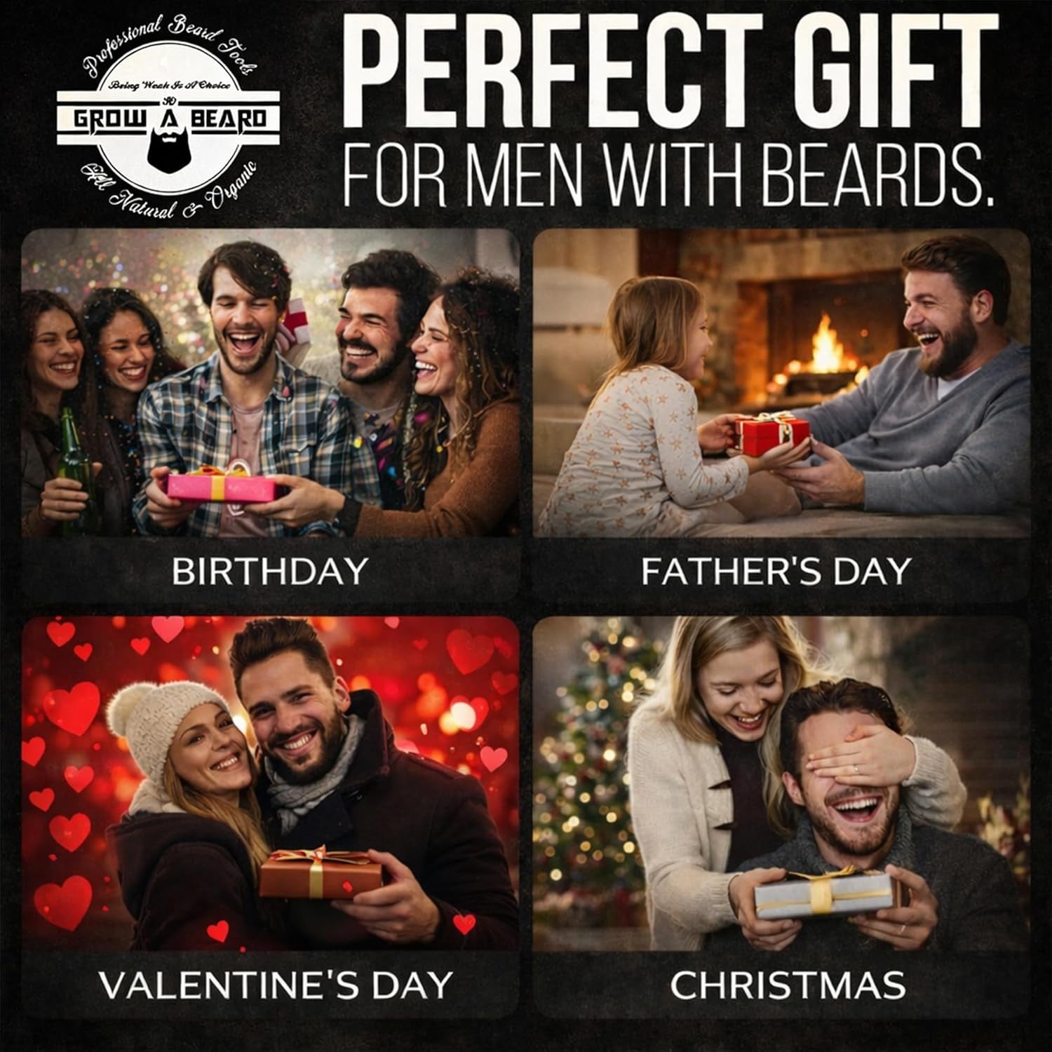 Ultimate Beard Grooming Kit: Brush, Comb, Oil & Balm for Stylish Growth and Softness - Perfect Gifts for Men!