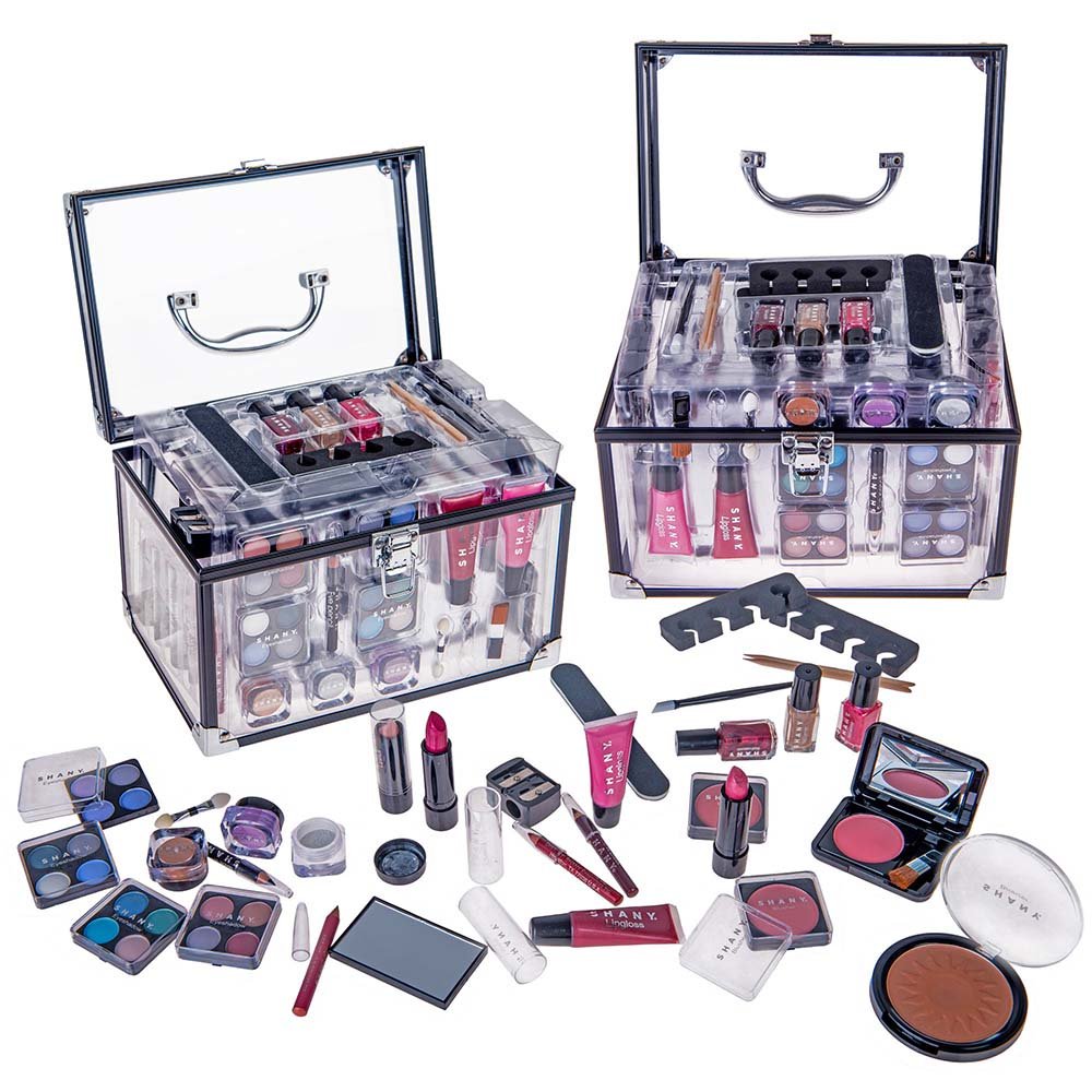 All-in-One Carry All Trunk Makeup Train Case: Complete Beauty Set with Eye Palettes, Blushes, and Essential Tools for Every Makeup Lover