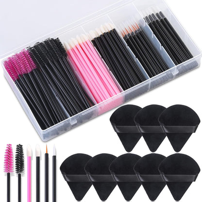 Ultimate 248-Piece Disposable Makeup Applicator Kit with Triangle Puffs, Mascara Wands, and Lip/Eyeliner Brushes – Perfect for Makeup Artists and Daily Use!