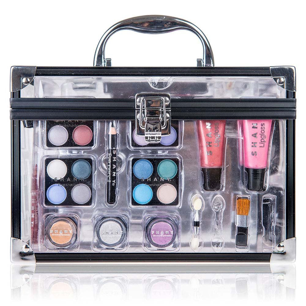 All-in-One Carry All Trunk Makeup Train Case: Complete Beauty Set with Eye Palettes, Blushes, and Essential Tools for Every Makeup Lover