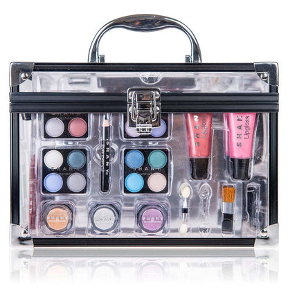 All-in-One Carry All Trunk Makeup Train Case: Complete Beauty Set with Eye Palettes, Blushes, and Essential Tools for Every Makeup Lover