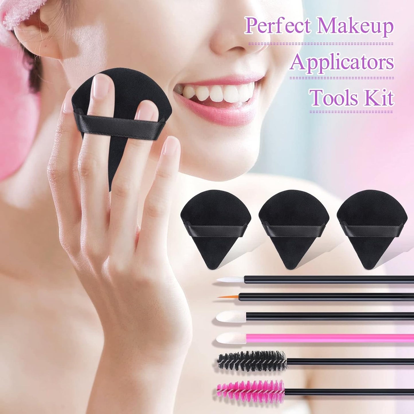 Ultimate 248-Piece Disposable Makeup Applicator Kit with Triangle Puffs, Mascara Wands, and Lip/Eyeliner Brushes – Perfect for Makeup Artists and Daily Use!