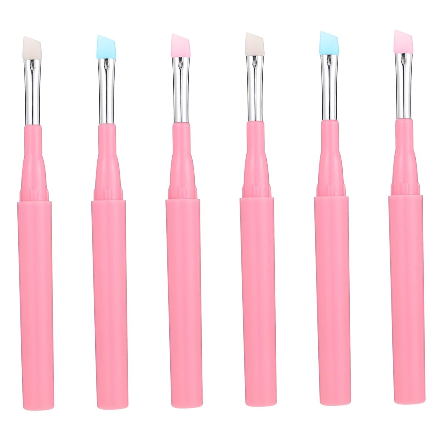 Transform Your Makeup Routine with 6Pcs Multi-Use Silicone Makeup Brushes - Perfect for Eyebrow, Lip, and Eye Applications!