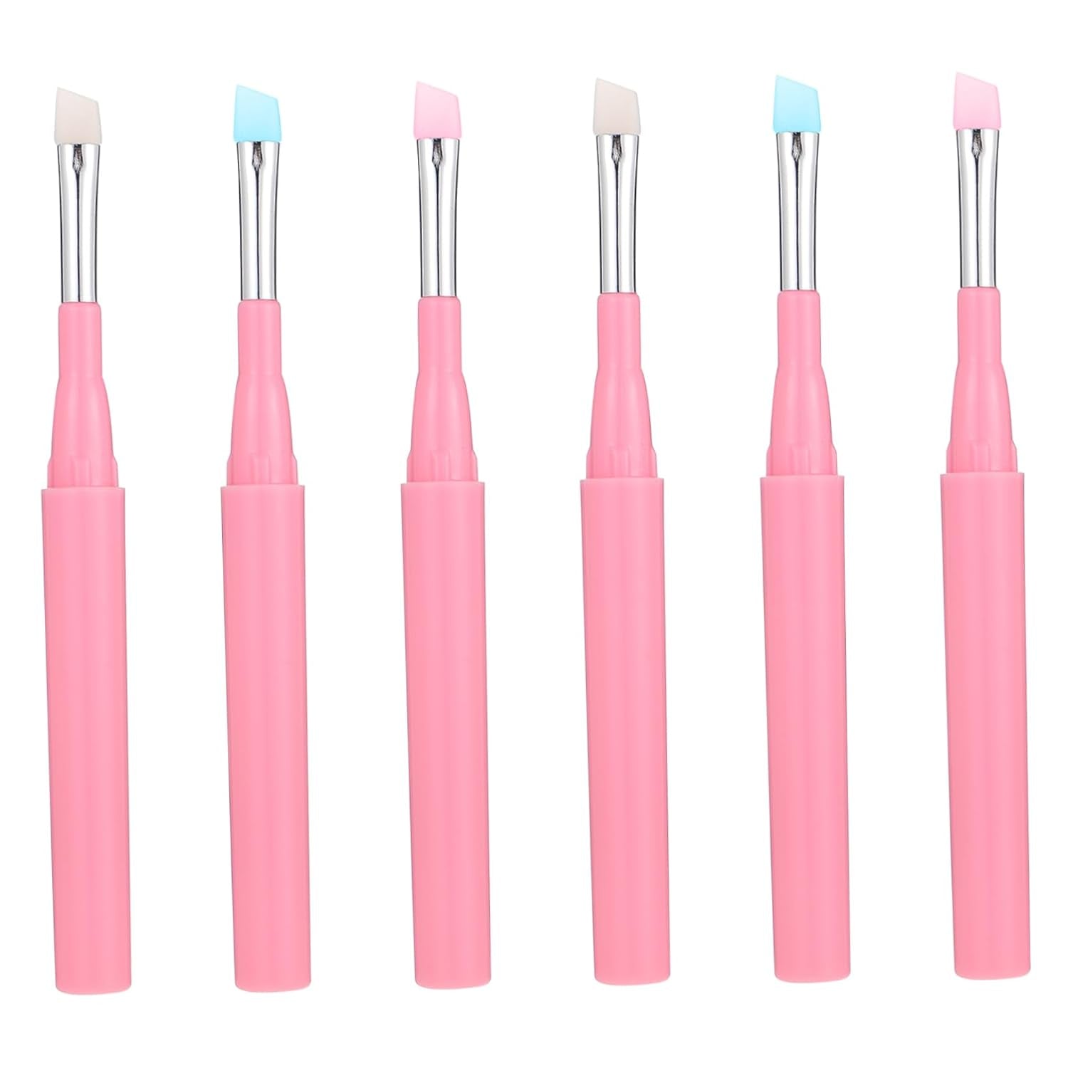 Transform Your Makeup Routine with 6Pcs Multi-Use Silicone Makeup Brushes - Perfect for Eyebrow, Lip, and Eye Applications!