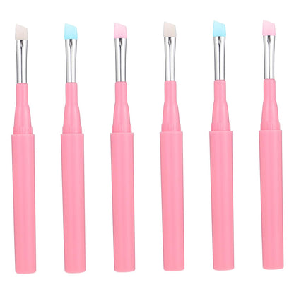 Transform Your Makeup Routine with 6Pcs Multi-Use Silicone Makeup Brushes - Perfect for Eyebrow, Lip, and Eye Applications!