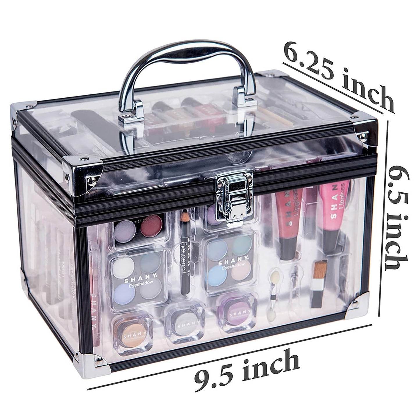 All-in-One Carry All Trunk Makeup Train Case: Complete Beauty Set with Eye Palettes, Blushes, and Essential Tools for Every Makeup Lover