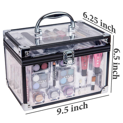 All-in-One Carry All Trunk Makeup Train Case: Complete Beauty Set with Eye Palettes, Blushes, and Essential Tools for Every Makeup Lover