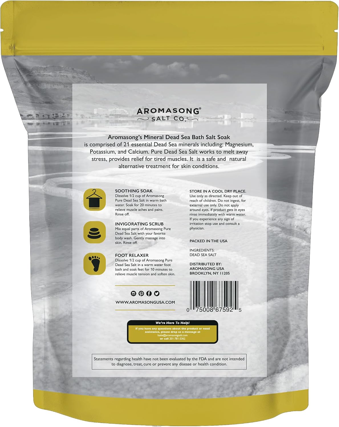 Indulge in Luxurious Relaxation with 19 Lbs of 100% Pure Dead Sea Salt - Fine Grain Spa Bath Salt for Soothing Skin and Tired Muscles - Resealable Bulk Pack for Men and Women
