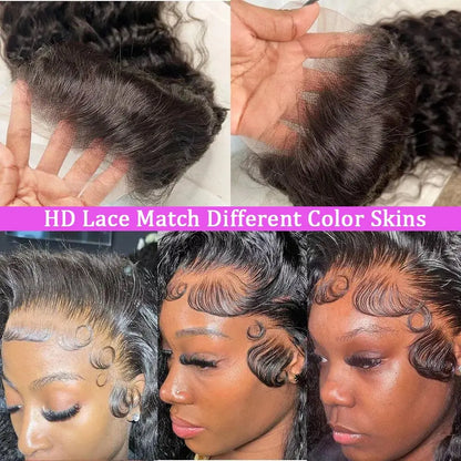 Urody 220% Density Curly Human Hair Wigs - HD Transparent 13X6 Lace Front for a Natural Look