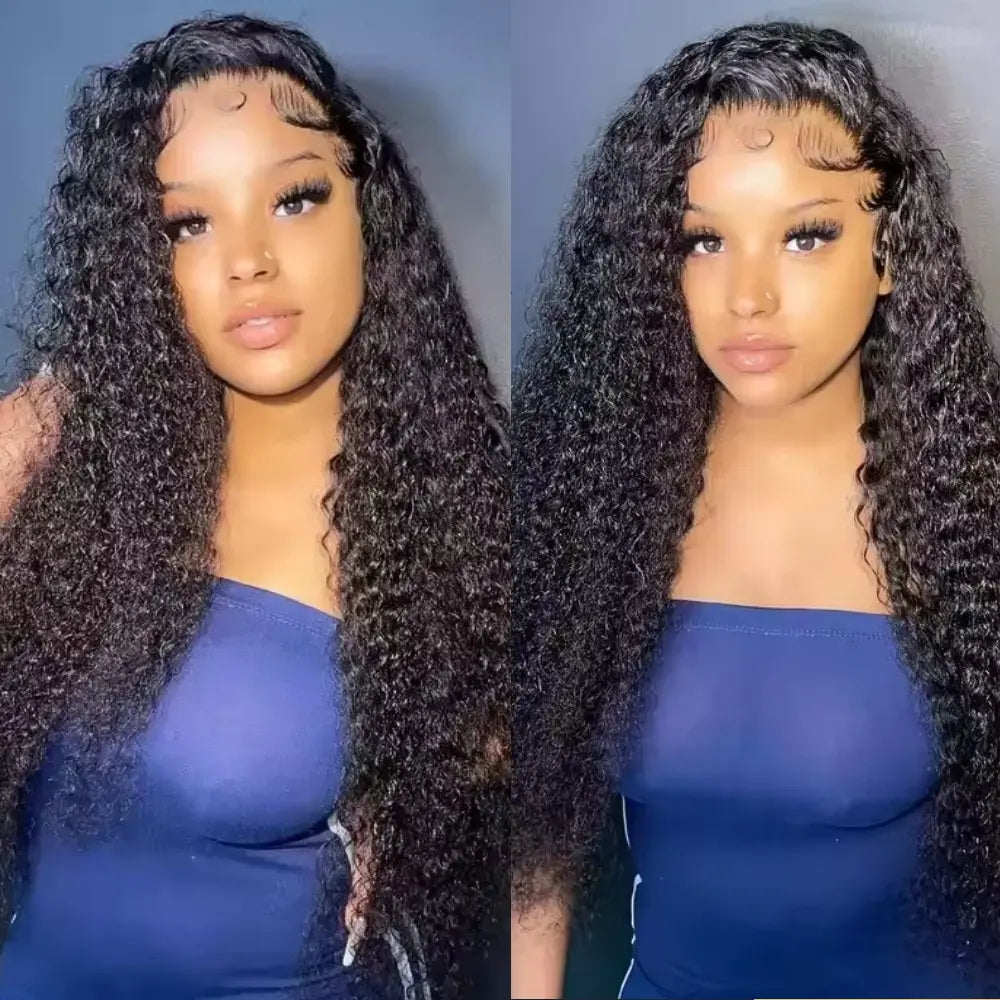 Urody 220% Density Curly Human Hair Wigs - HD Transparent 13X6 Lace Front for a Natural Look