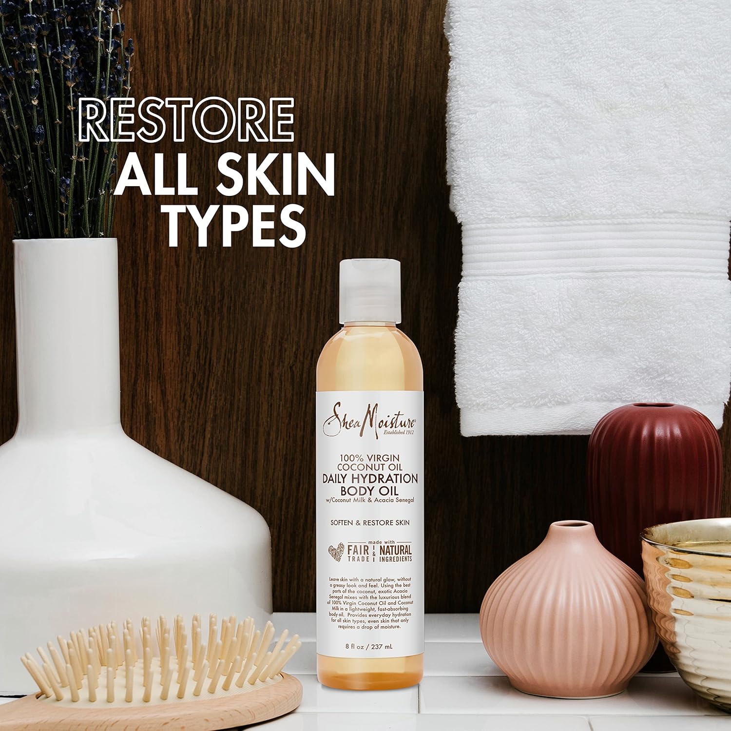Experience Luxurious Hydration with SheaMoisture Virgin Coconut Oil Daily Body Oil - Paraben Free 8 Oz for Soft, Glowing Skin