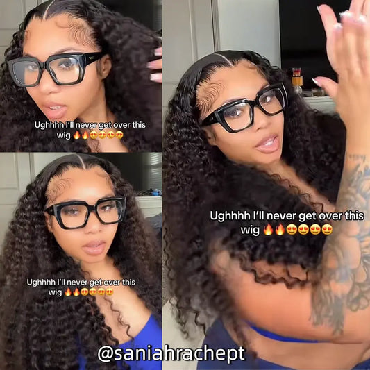 Urody 220% Density Curly Human Hair Wigs - HD Transparent 13X6 Lace Front for a Natural Look