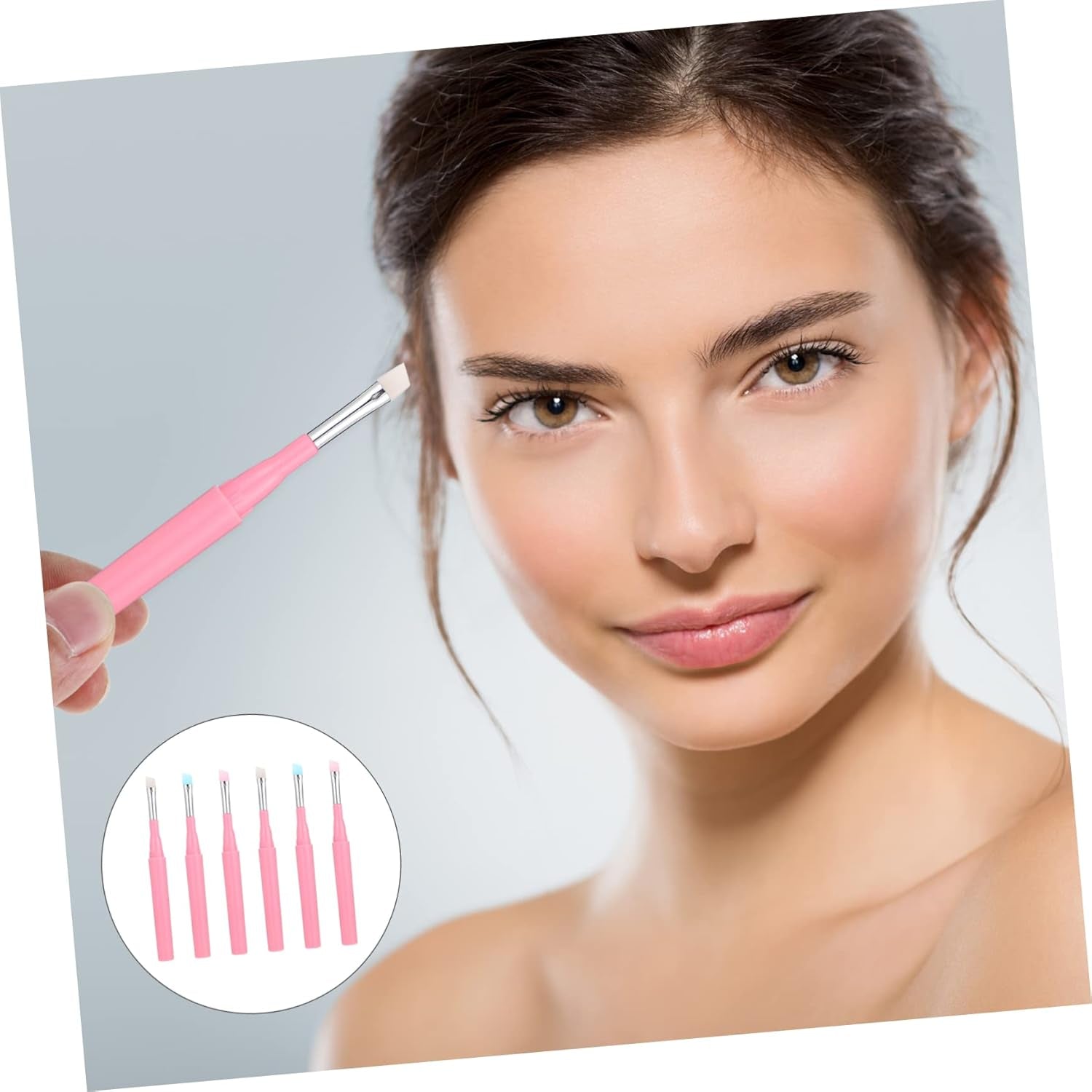 Transform Your Makeup Routine with 6Pcs Multi-Use Silicone Makeup Brushes - Perfect for Eyebrow, Lip, and Eye Applications!
