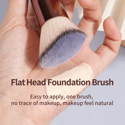 Elevate Your Makeup Game with the 2PCS Foundation Makeup Brush Set - Flawless Coverage with Angled Kabuki Brushes for Liquid and Powder Application