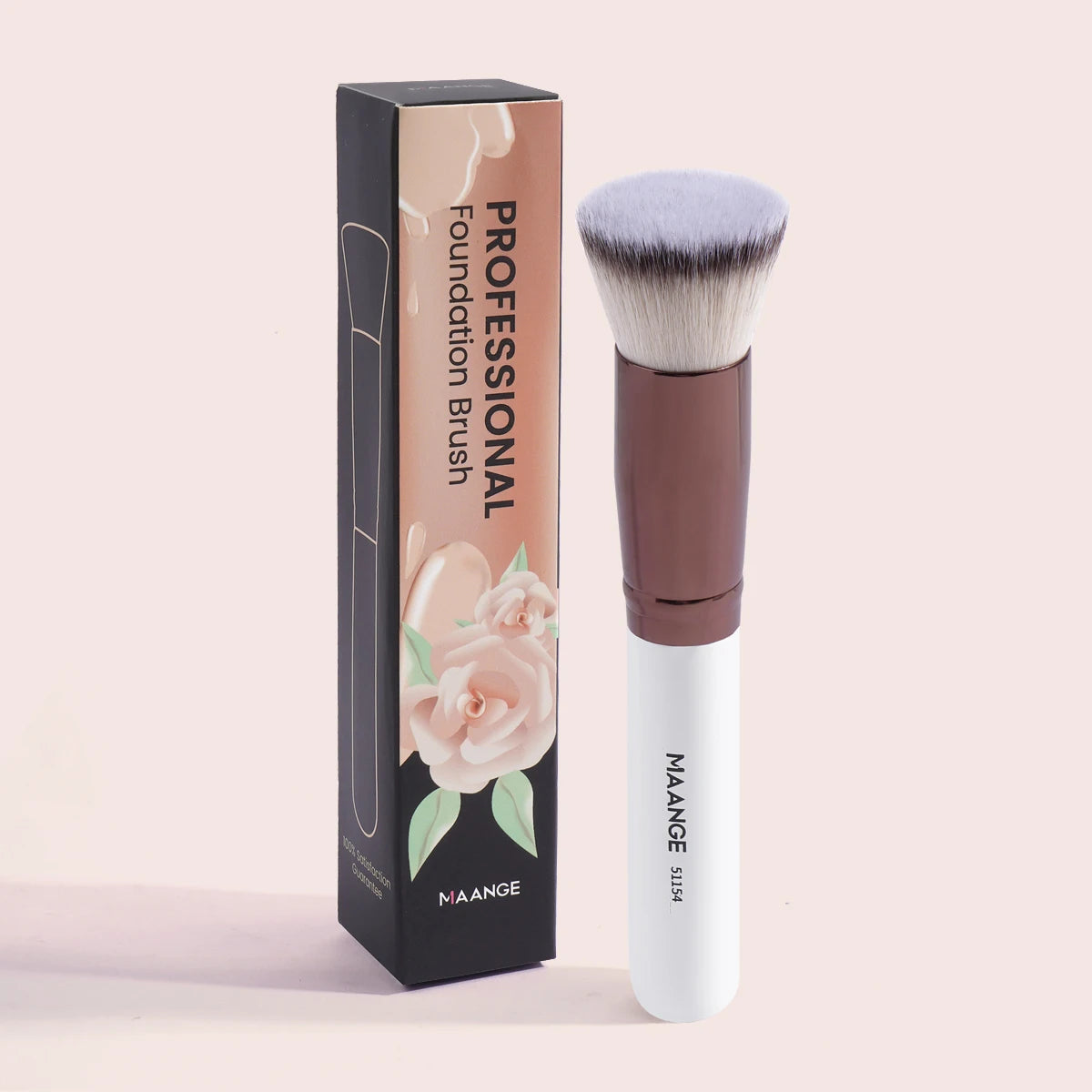 Elevate Your Makeup Game with the 2PCS Foundation Makeup Brush Set - Flawless Coverage with Angled Kabuki Brushes for Liquid and Powder Application