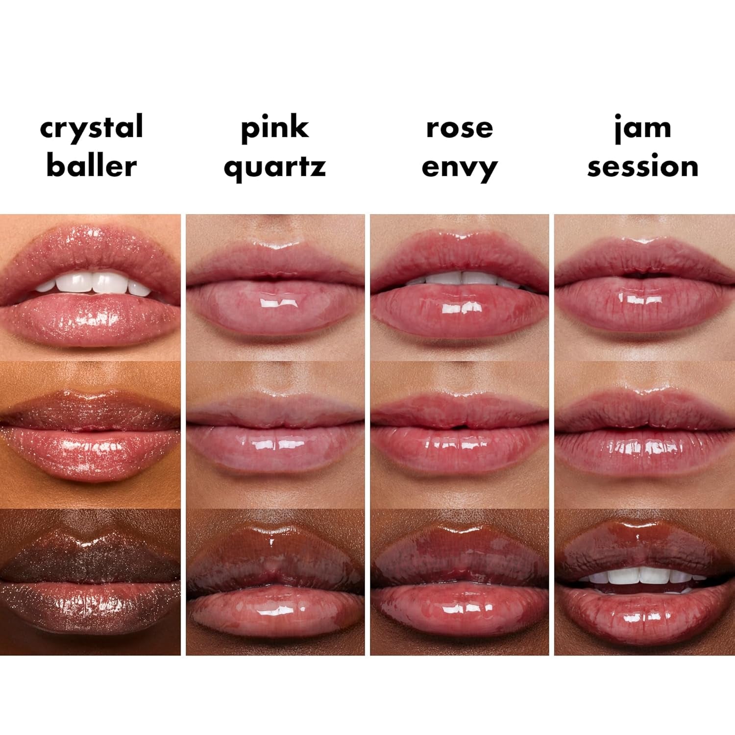 Illuminate Your Smile with the Glow Reviver Quad Goals Lip Oil Kit - 4 Irresistible Shades for Hydrated, Glossy Lips