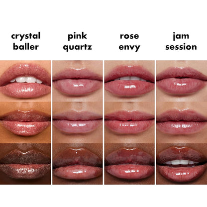 Illuminate Your Smile with the Glow Reviver Quad Goals Lip Oil Kit - 4 Irresistible Shades for Hydrated, Glossy Lips