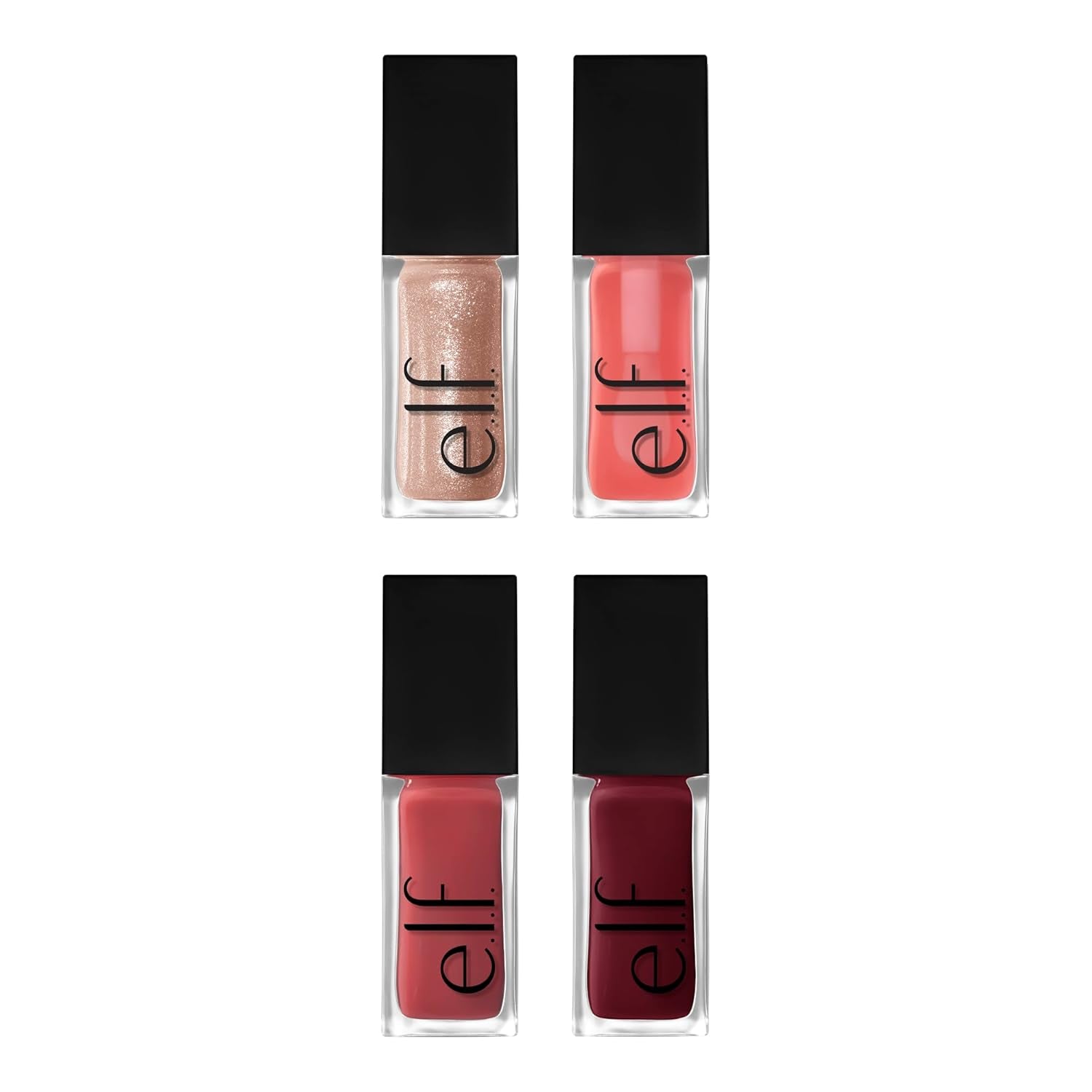 Illuminate Your Smile with the Glow Reviver Quad Goals Lip Oil Kit - 4 Irresistible Shades for Hydrated, Glossy Lips
