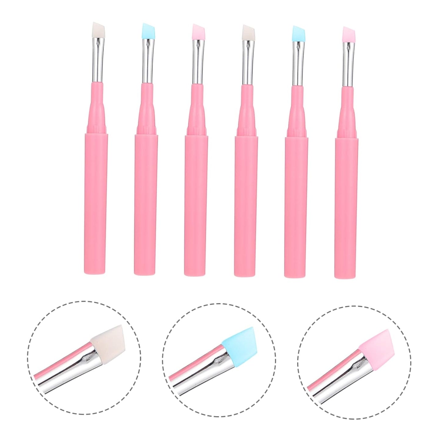 Transform Your Makeup Routine with 6Pcs Multi-Use Silicone Makeup Brushes - Perfect for Eyebrow, Lip, and Eye Applications!