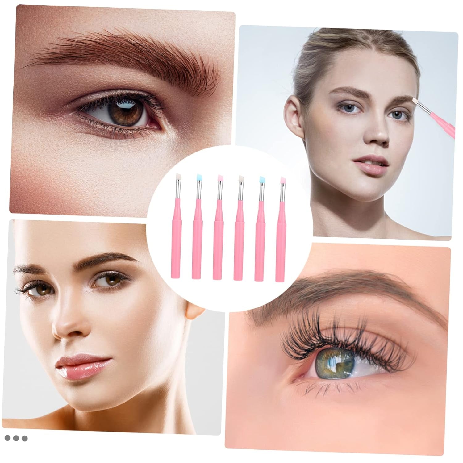 Transform Your Makeup Routine with 6Pcs Multi-Use Silicone Makeup Brushes - Perfect for Eyebrow, Lip, and Eye Applications!
