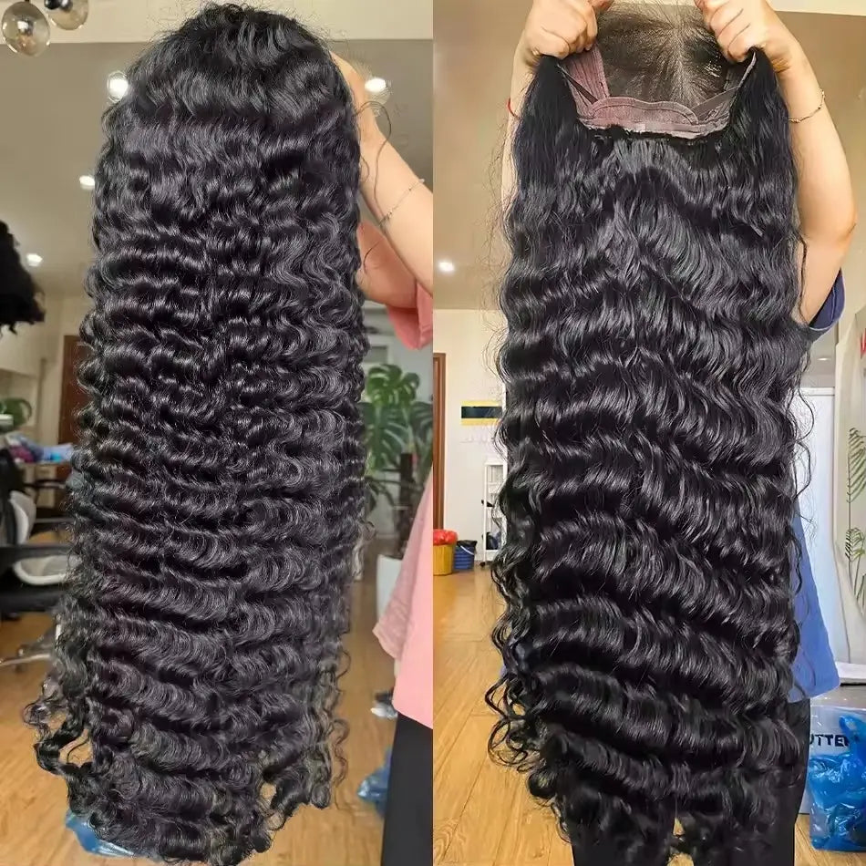 Urody 220% Density Curly Human Hair Wigs - HD Transparent 13X6 Lace Front for a Natural Look